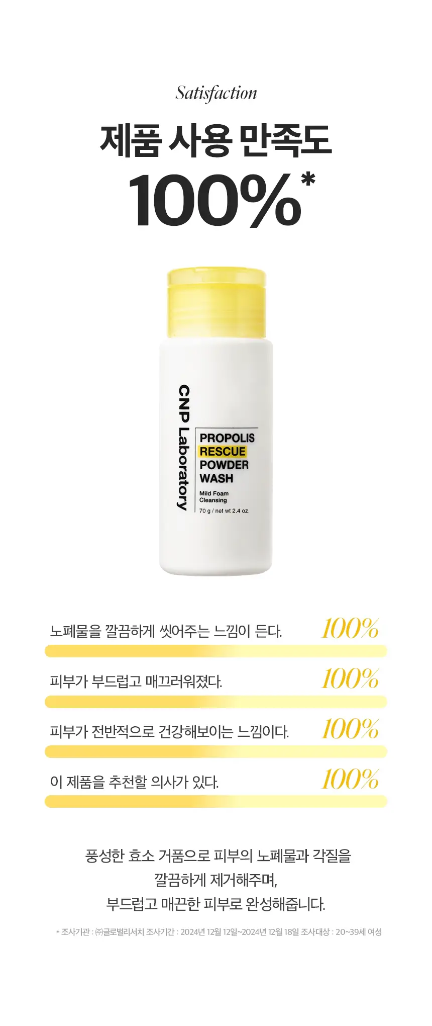 [효소클렌저/결케어] 차앤박 프로폴리스 레스큐 파우더워시 70g 상세페이지 3